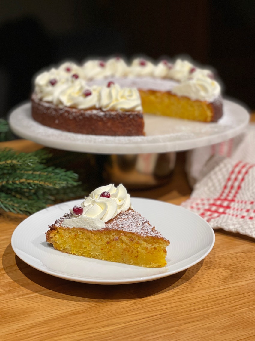 Glutenfri mandelkaka saffran